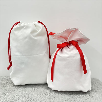 White Color Blank Sublimation Christmas Gift Santa Bags 19.6*28Inch 50pcs_USLCA