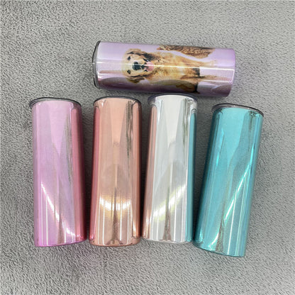 20oz Blank Sublimation Magic Mirror Metallic Electroplate Holographic Straight Tumbler - USLCA