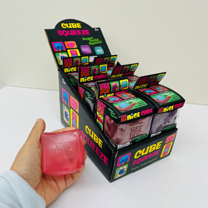 Schylling NeeDoh Nice Ice Cube Sensory Squeeze Toy Stress Relief Fidget Cube Squishy Toys for Kids Adults-CNLCA