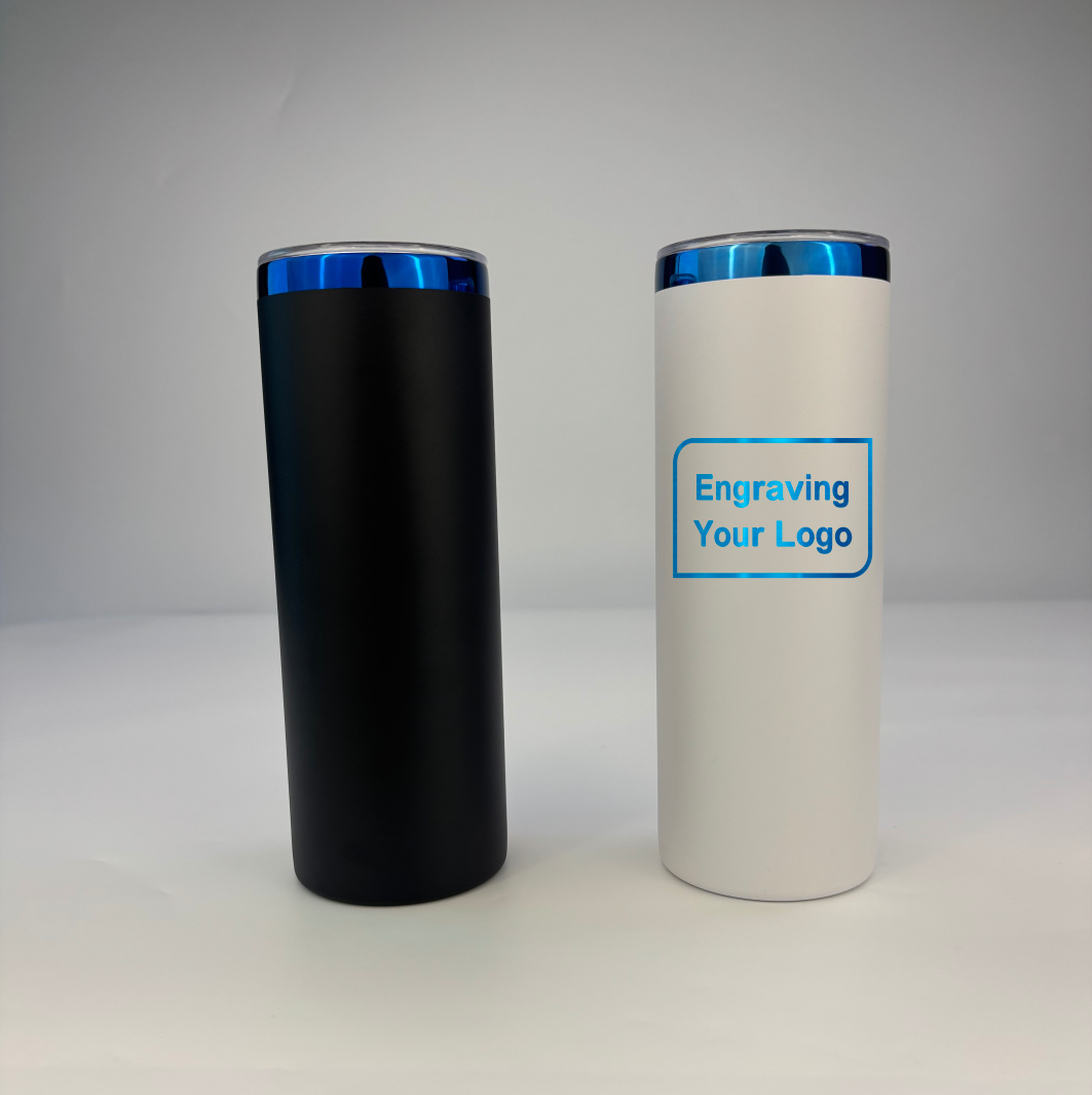 20oz Blue Plated Undernetah Skinny Straight Tumbler For Laser Engrave-CNLCA