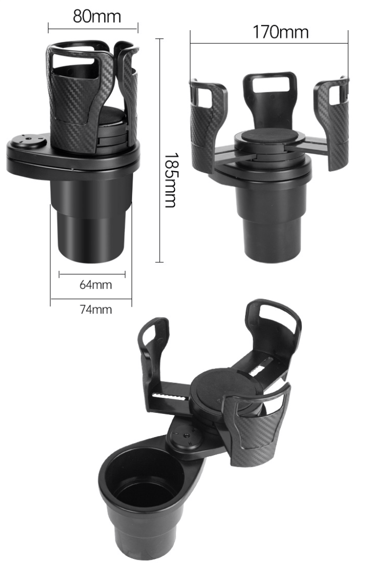 Multi-functional Rotating Car Center Console Beverage Rack Tumbler Car Cup Holder Expander Adapter (Adjustable)-Fits 32/40 oz Tumbler-CNLCA