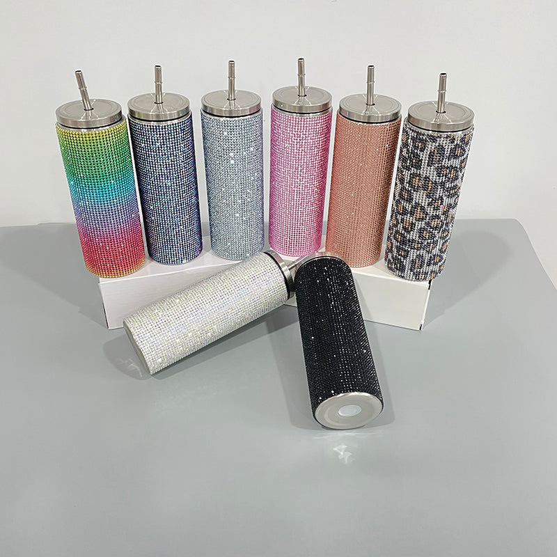 20oz Colorful Bling Rhinestone Straight Tumbler-CNLCA