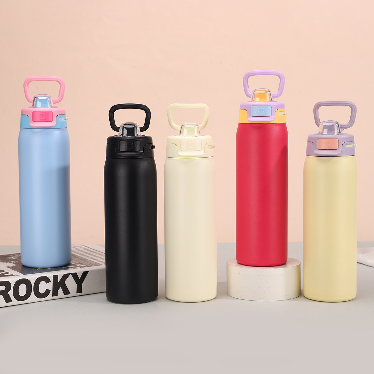 22oz 650ml Handle Bouncing Lid Fashion Sports Stainless Steel Insulated Owala Style Water Bottle Tumbler for Laser Engrave-CNLCA