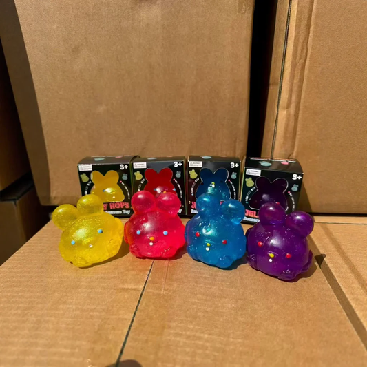 Glitter Jolly Hops Rabbit Squish Jelly Bunny Squishy Maltose Filled ASMR Stress Relief Fidget Squeeze Toy-CNLCA