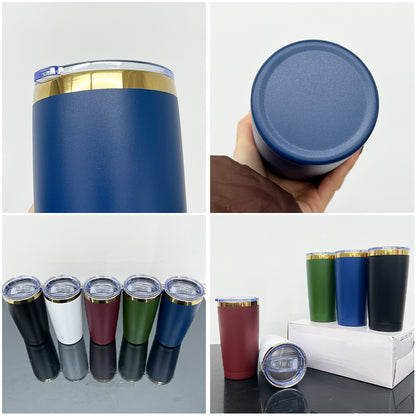 20oz Dark Color Gold Plated Powder Coated Yeti Style Car Coffee Tumbler for Laser Engraved-CNLCA