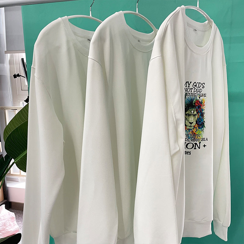 USA Warehouse HOODIES White Blank Sublimation Blanks Men Women Round Neck Sweatshirt Mix Sizes-CNLCA