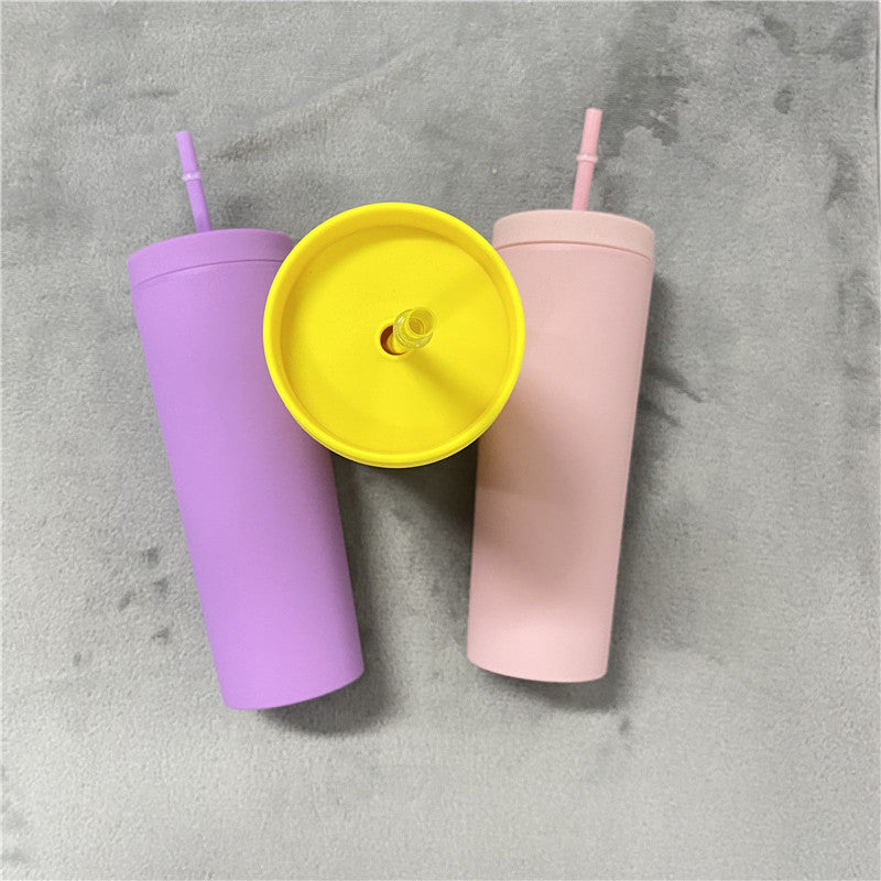 25Pack 19oz Rubber Paint Matte Color Plastic Cup Water Bottle-CNLCA