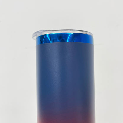 20oz Ombre Colors Blue Plated Undernetah Skinny Straight Tumbler For Laser Engrave-CNLCA