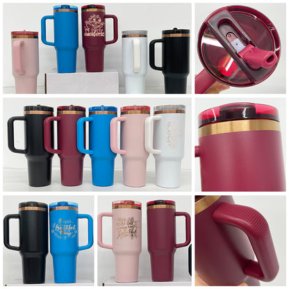 40oz Protour Flip Straw Lids Copper Plated Underneath Flip Straw Tumbler-CNLCA