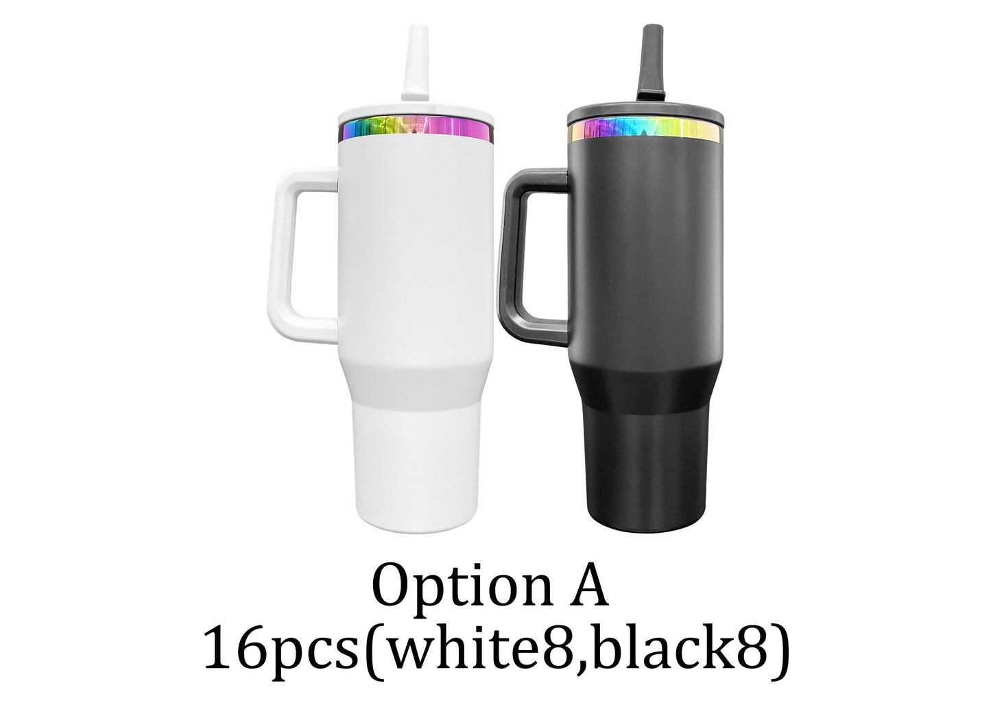 40oz Flip Straw Leak proof Rainbow Plated Underneath Powder Coated Quencher Tumbler For Laser-CNLCA