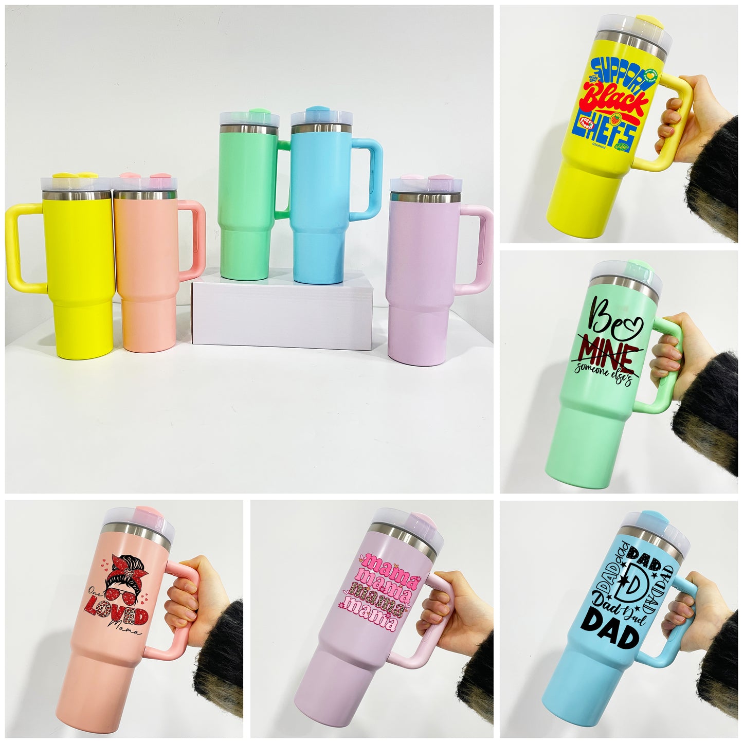 H2.0 30oz Macaron Blank Subliamtion 30oz Quencher Tumblers With Handle 20pc/case-CNLCA