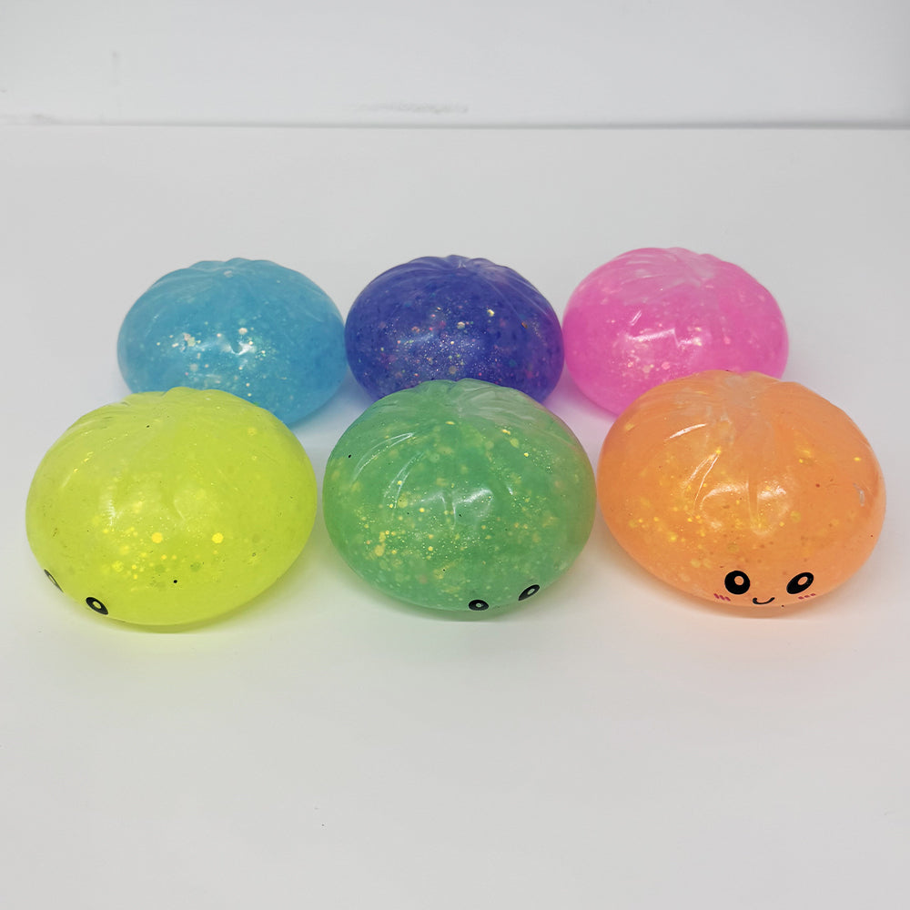 8.5cm 6 Colors Realistic Pectin Steamed Bun Glitter Dumpling Squishy Toys Stress Relief Fidget Toy-CNLCA