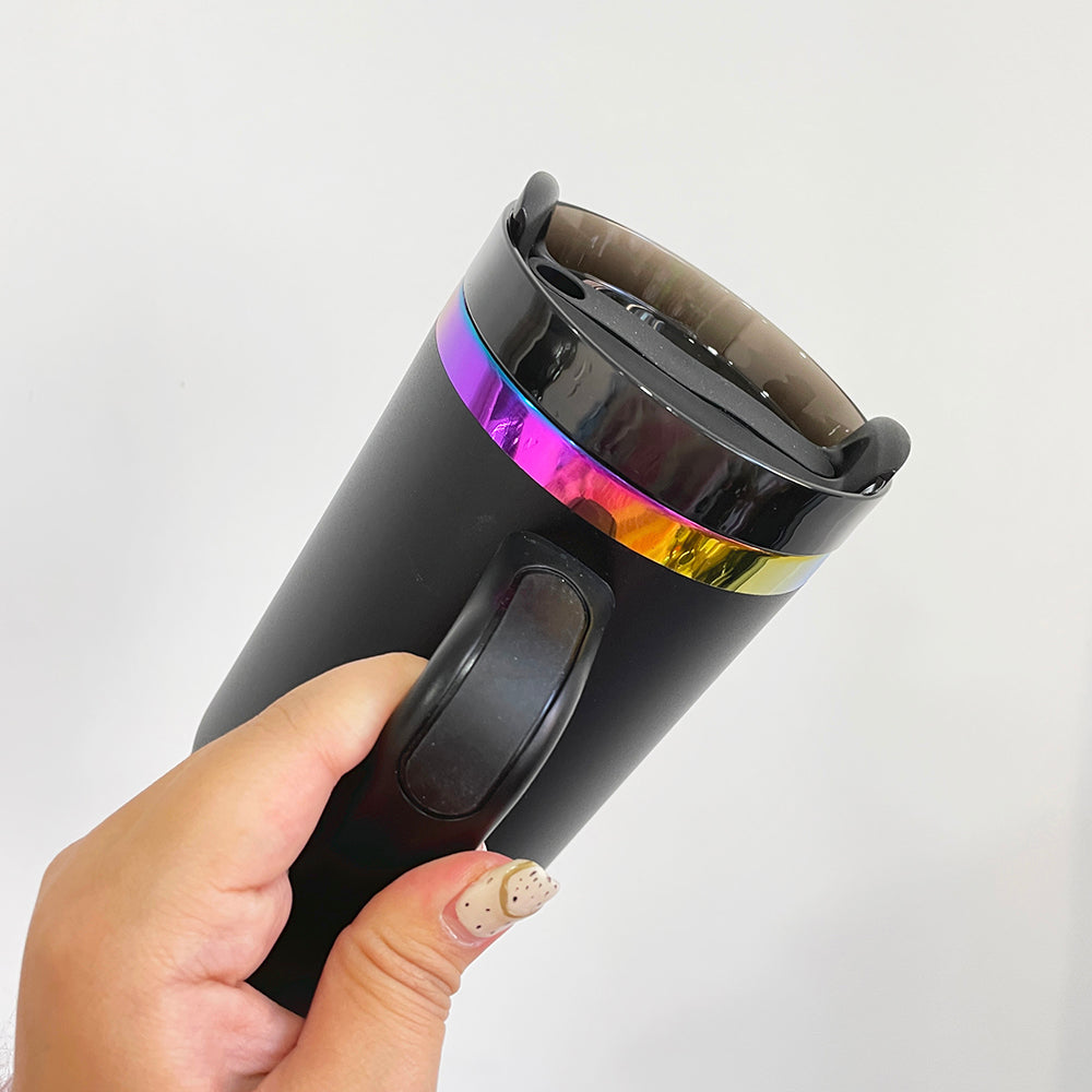 Sales!!!⏰40oz H2.0 Stanley Style Rainbow Plated Underneath Powder Coated Stainless Steel Quencher Tumbler-CNLCA