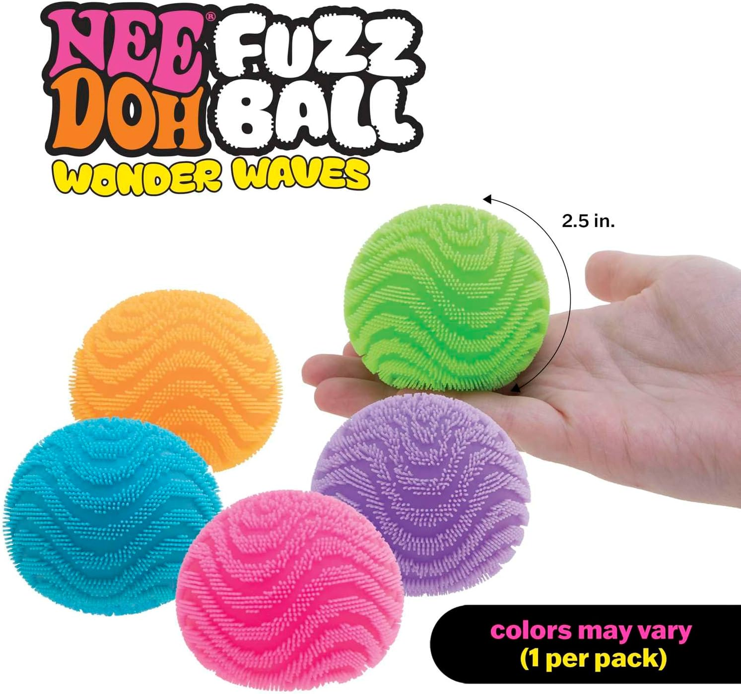 Nee Doh Style Textured Wave Fuzzy Ball Stress Relief Toy Soft Squeeze Anxiety Relief Sensory Fidget Toy for Kids Adults Classroom Rewards-CNLCA