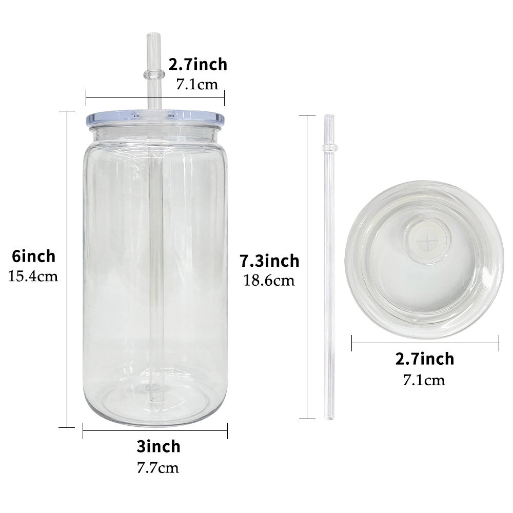10Pack/25Pack 16oz Plastic Can Cup with Clear Plastic Lids for UV DTF Wraps Same Shape Size As Glass Can-CNLCA