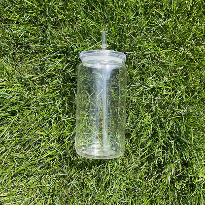 10Pack/25Pack 16oz Plastic Can Cup with Clear Plastic Lids for UV DTF Wraps Same Shape Size As Glass Can-CNLCA