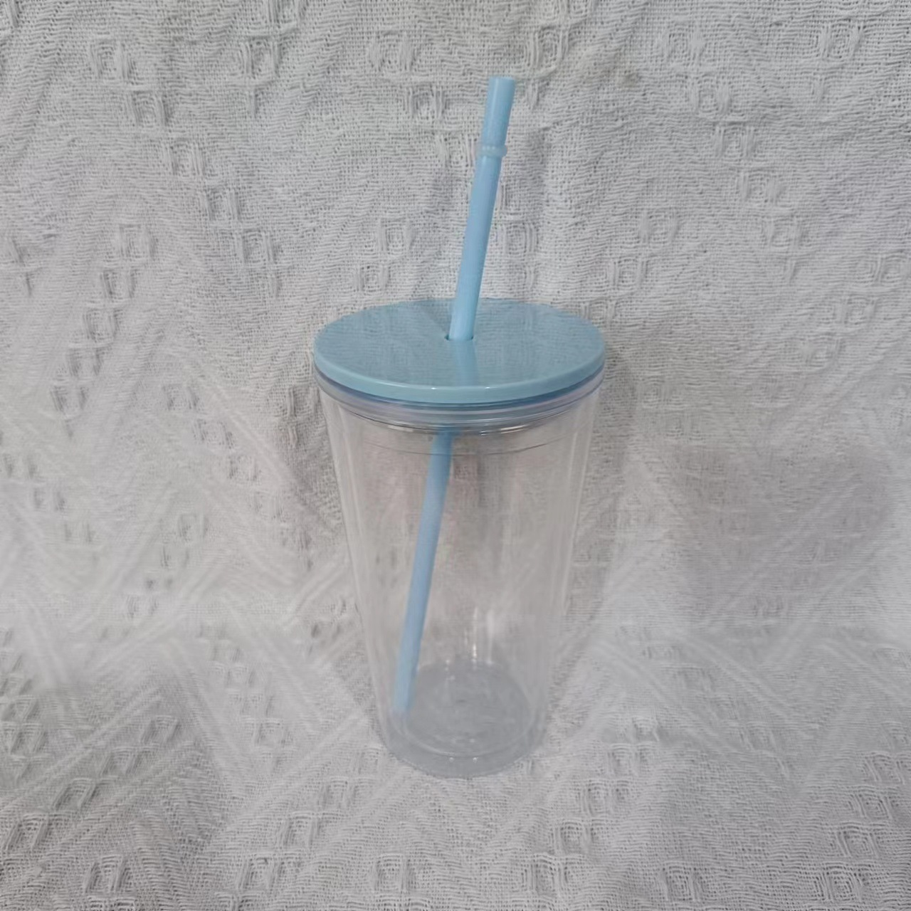 16oz Double Wall Snow Globe Tapered Plastic Cup Tumbler with Pre-drilled Hole and Plug Color Lid-CNLCA