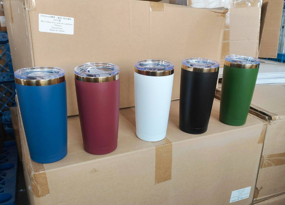 20oz Dark Color Gold Plated Powder Coated Yeti Style Car Coffee Tumbler for Laser Engraved-CNLCA