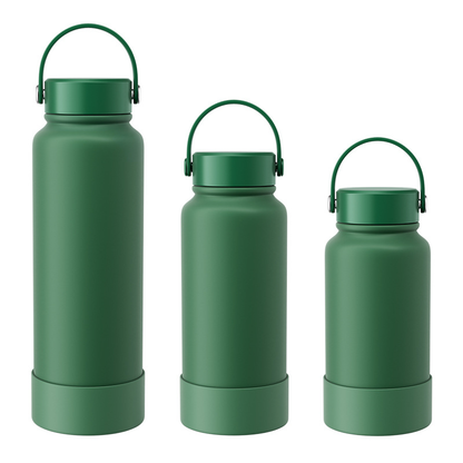 650ml 1000ml 1200ml Powder Coated Stainless Steel Water Bottle with Handle Lid-CNLCA
