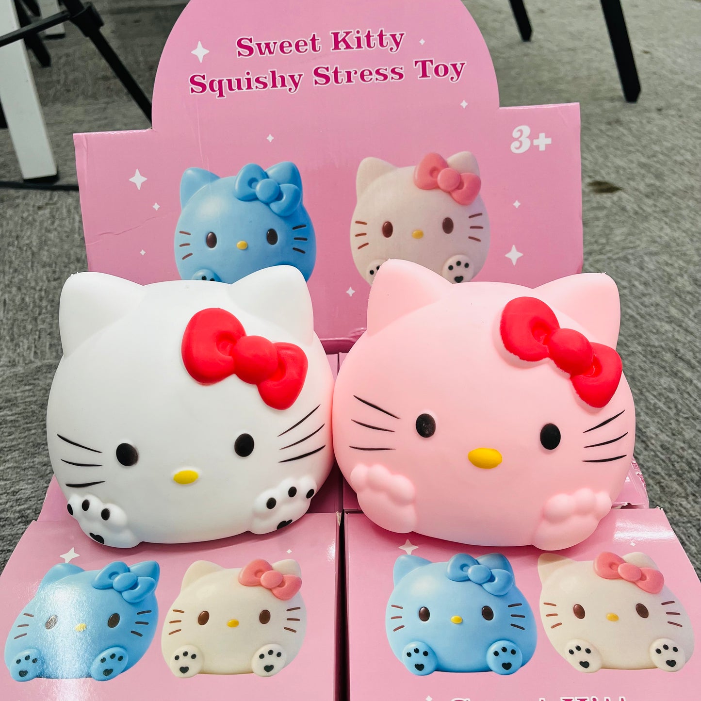 Large Kawaii Jumbo Sweet Hello Kitty Squishy Stress Toy Soft Giant Kitty Cat Squeeze Fidget Ball Anxiety Relief Gift for Girls Kids Adults-CNLCA