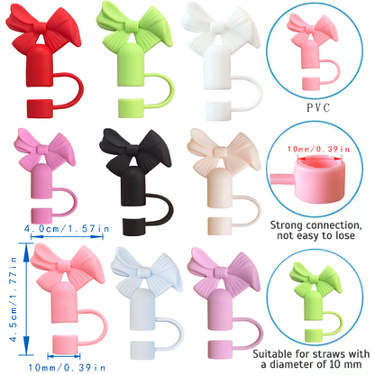 Cute Bowknot 10mm Straw Toppers Dust-proof Plug Straw Caps for Tumblers -CNLCA