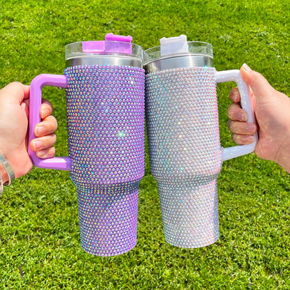 40oz Solid Color Rhinestone Bling Tumbler -USLCA