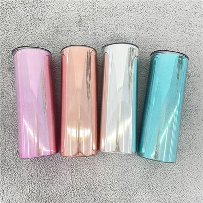 20oz Blank Sublimation Magic Mirror Metallic Electroplate Holographic Straight Tumbler - USLCA