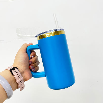 20oz Christmas Chubby Gold Plated Underneath Coffee Tumbler Mug with Removable Handle for Laser-CNLCA