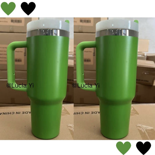 40oz Green Color Powder Coated Black Plated Underneath Tumblers for Laser Engrave-CNLCA