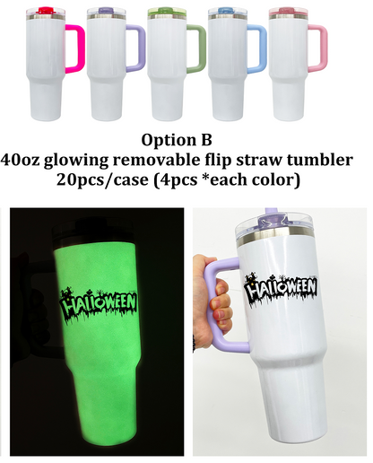 20oz White Blank Sublimation Glow In Dark School Kids Tumbler With Leak Proof Lid-CNLCA