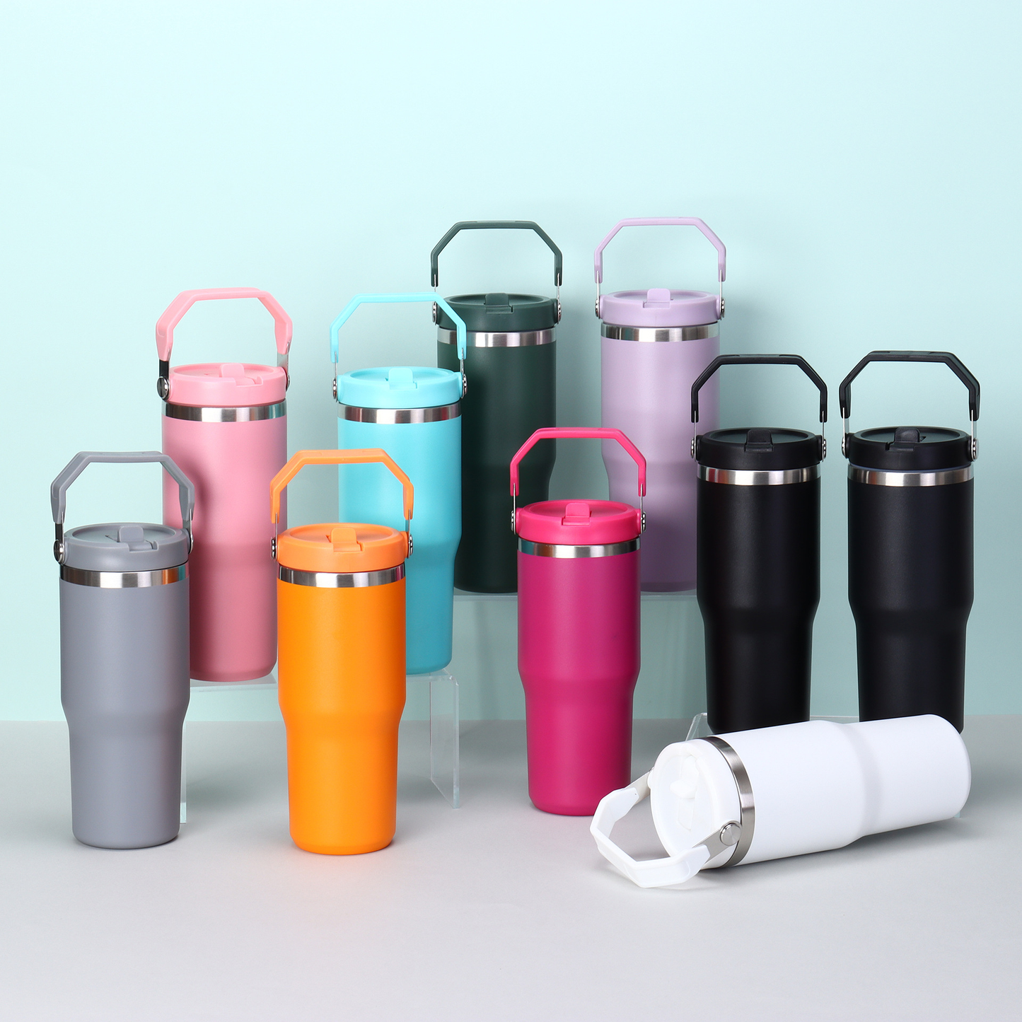 20oz Colorful Powder Coated Kids Flip Straw Tumbler Water Bottle For Laser-CNLCA