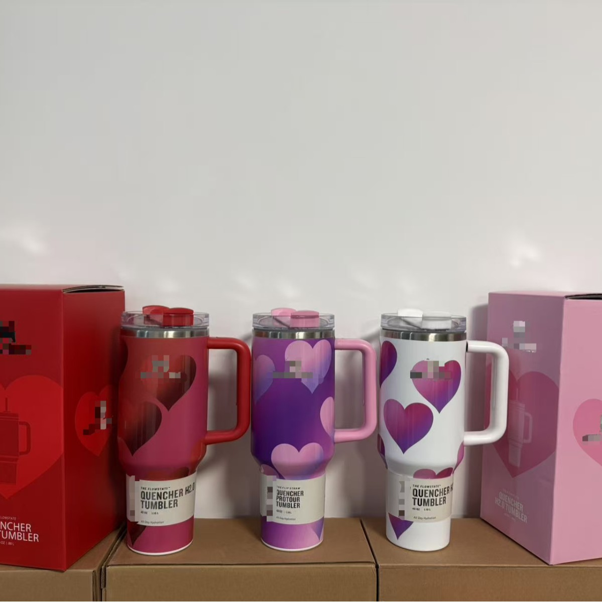 40oz Love Heart Valentine’s Day Stanley Style Quencher Tumbler-CNLCA