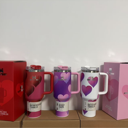 40oz Love Heart Valentine’s Day Stanley Style Quencher Tumbler-CNLCA
