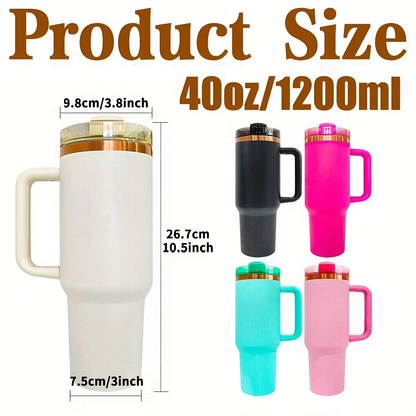 40oz H2.0 Stanley Style Cream Color Copper Plated Quencher Tumbler for Laser Engraving-USLCA
