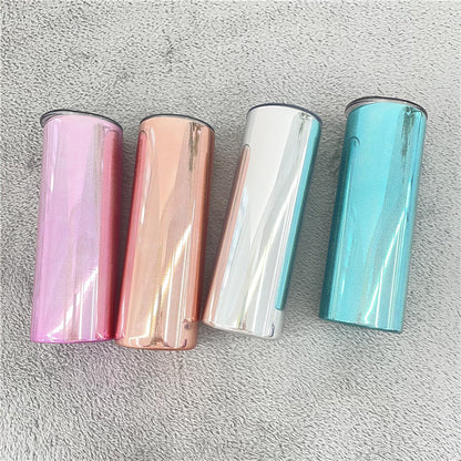 20oz Blank Sublimation Magic Mirror Metallic Electroplate Holographic Straight Tumbler - USLCA