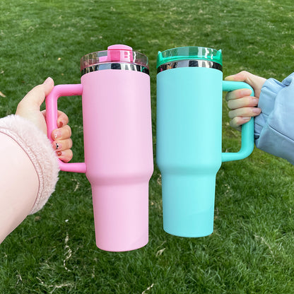 4Pack/8Pack/12Pack 40oz H2.0 Colorful Black Plated Underneath Powder Coated Tumblers Travel Mugs with Handle for Laser-CNLCA