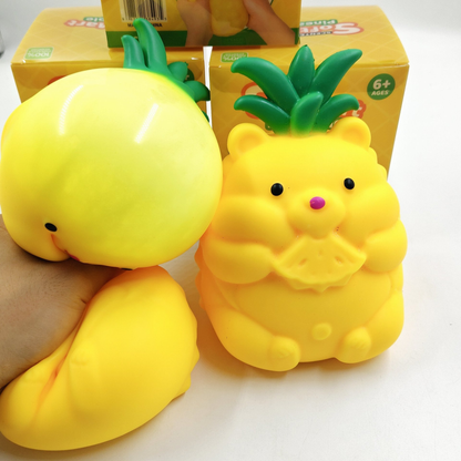 24Pack Cute Jumbo Giant Pineapple Bear Squishy Fidget Toy Sensory Stress Ball Fruit Bear Squeeze Sensory Toy-CNLCA