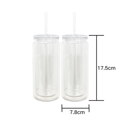 16oz Double Wall Snow Globe Plastic Can-16oz Inner 20oz Outer Size-CNLCA