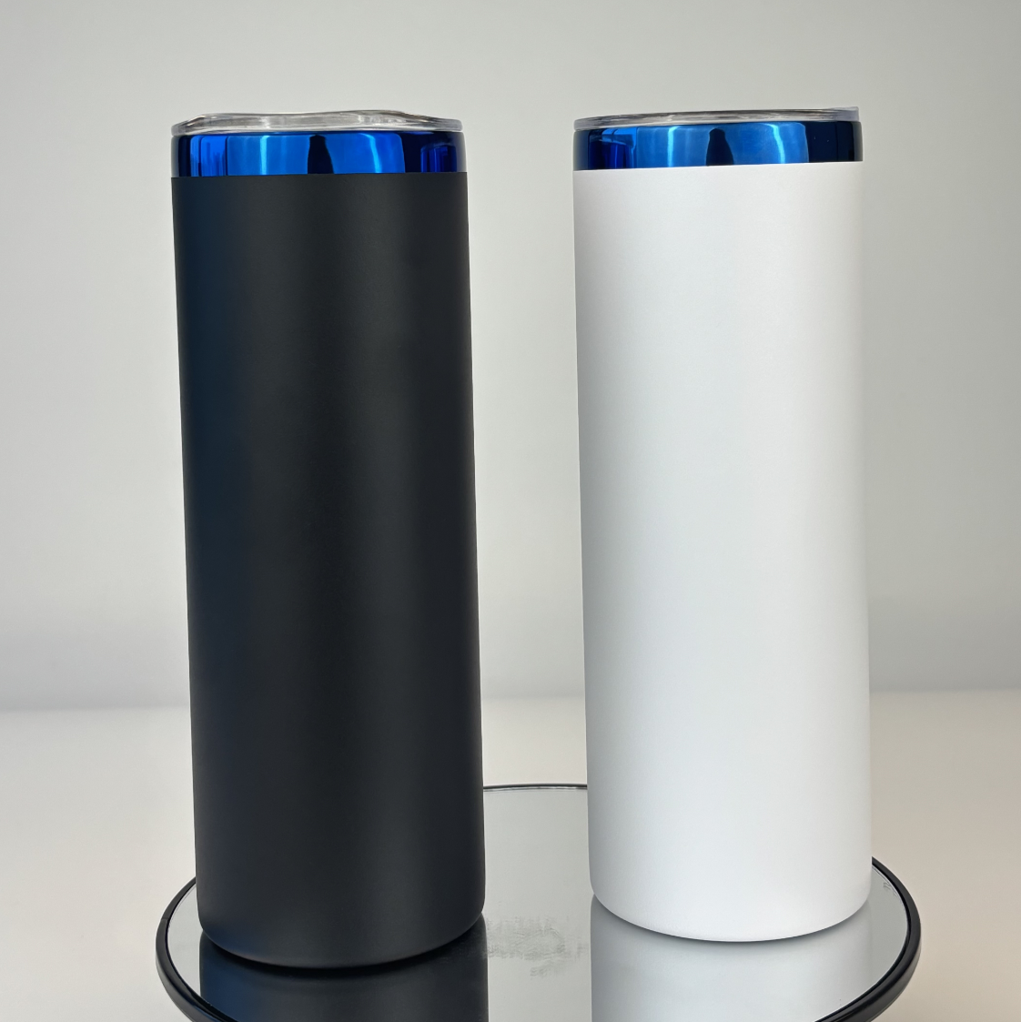 20oz Blue Plated Undernetah Skinny Straight Tumbler For Laser Engrave-CNLCA