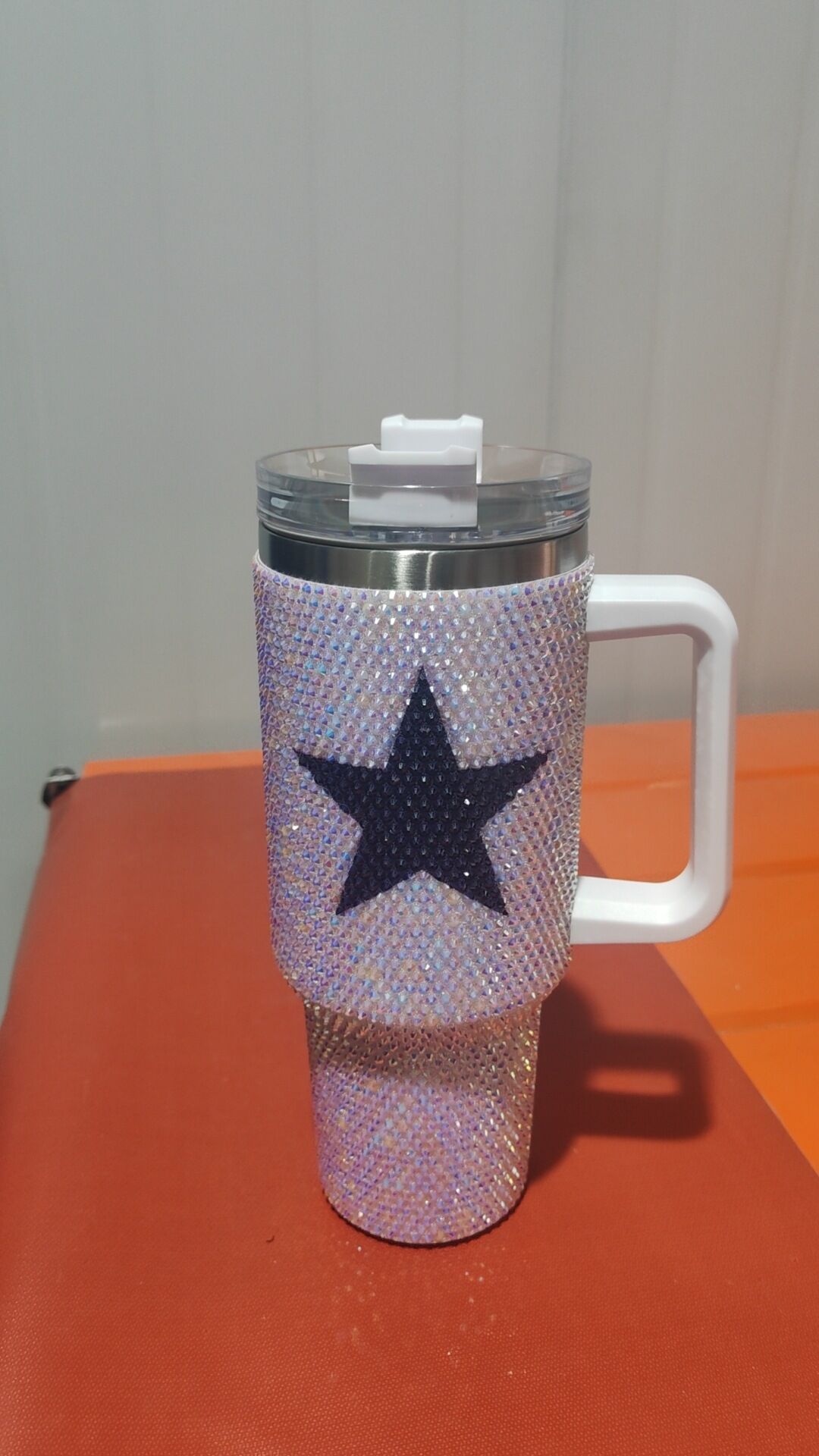 40oz Football/ Bow/Ombre Gradient Color Rhinestone Bling Quencher Tumbler-CNLCA