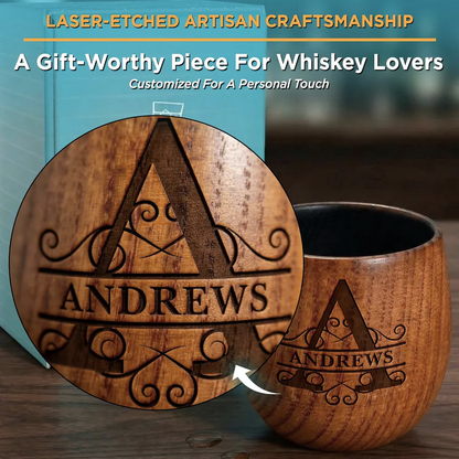 50Pack 350ml Wood Whiskey Cup Charred Oak Whiskey Glass Bourbon-Whiskey Cups for Laser-CNLCA