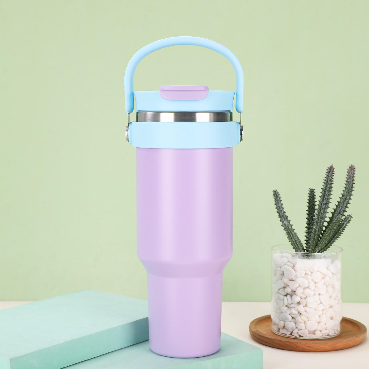 Outdoor 40oz Portable Stainless Steel Vacuum Insulated Tumbler Double Drinking Straw Cup for Laser-CNLCA