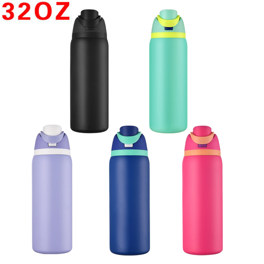 25Pack 32oz Owala Style Powder Coated Stainless Steel Tumbler Water Bottle for Laser-CNLCA