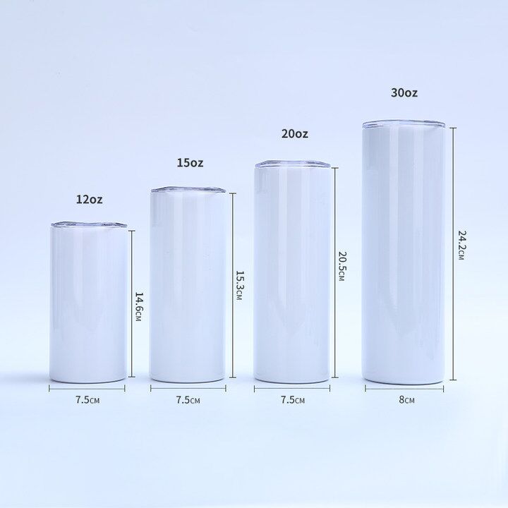 China 12oz Blank Sublimation Skinny Stright Tumbler With Metal Straw-CNLCA