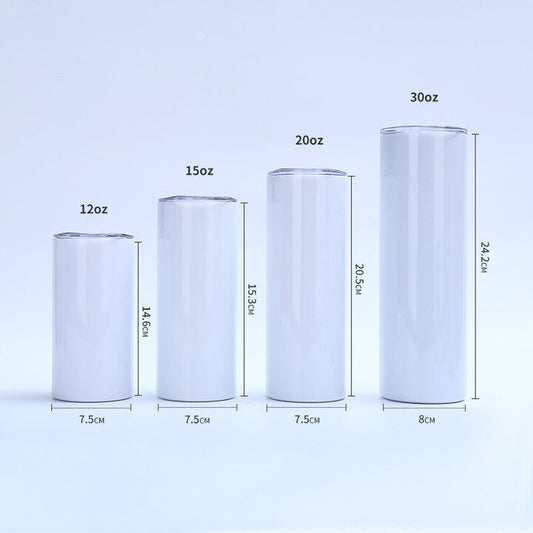 China 12oz Blank Sublimation Skinny Stright Tumbler With Metal Straw-CNLCA