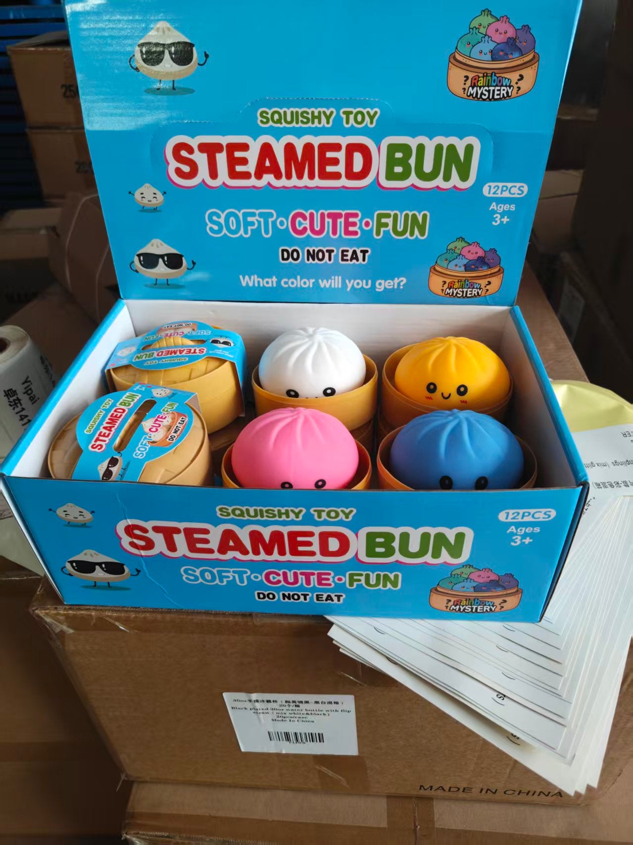 8.5cm Cute New Color Steamed Bun Dumpling Stress Relief Squishy Toy Soft Flour Filled Squeeze Toys-CNLCA