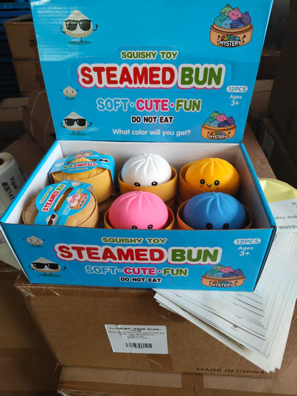 8.5cm Cute New Color Steamed Bun Dumpling Stress Relief Squishy Toy Soft Flour Filled Squeeze Toys-CNLCA