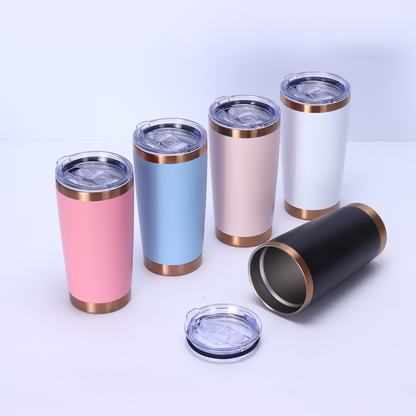 20oz YeTi Style Slide Lid Copper Plated Underneath Colorful Powder Coated Car Coffee Tumbler-CNLCA