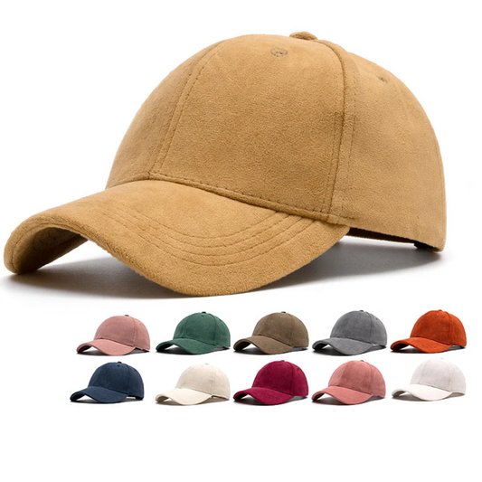 Women's Men's Suede Baseball Cap Faux Suede Leather Classic Adjustable Plain Hat Quality Baseball Cap Sun Hat For Laser Engrave-CNLCA