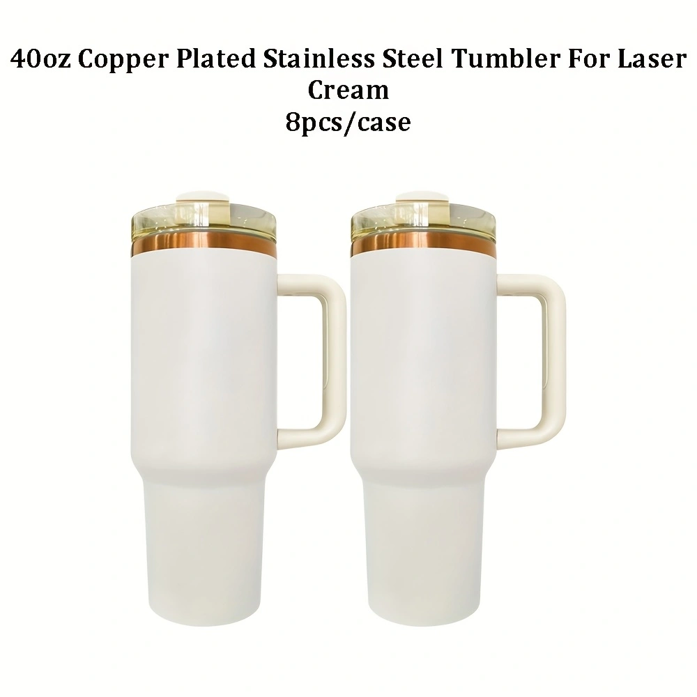4Pack/8Pack/12Pack 40oz H2.0 Stanley Style Cream Color Copper Plated Quencher Tumbler for Laser Engraving-USLCA